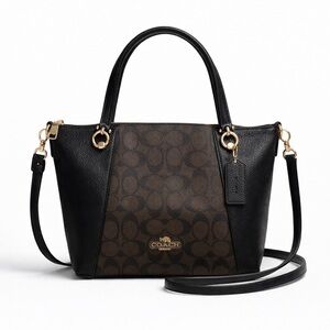 Coach Kasey mini satchel black brown signature crossbody